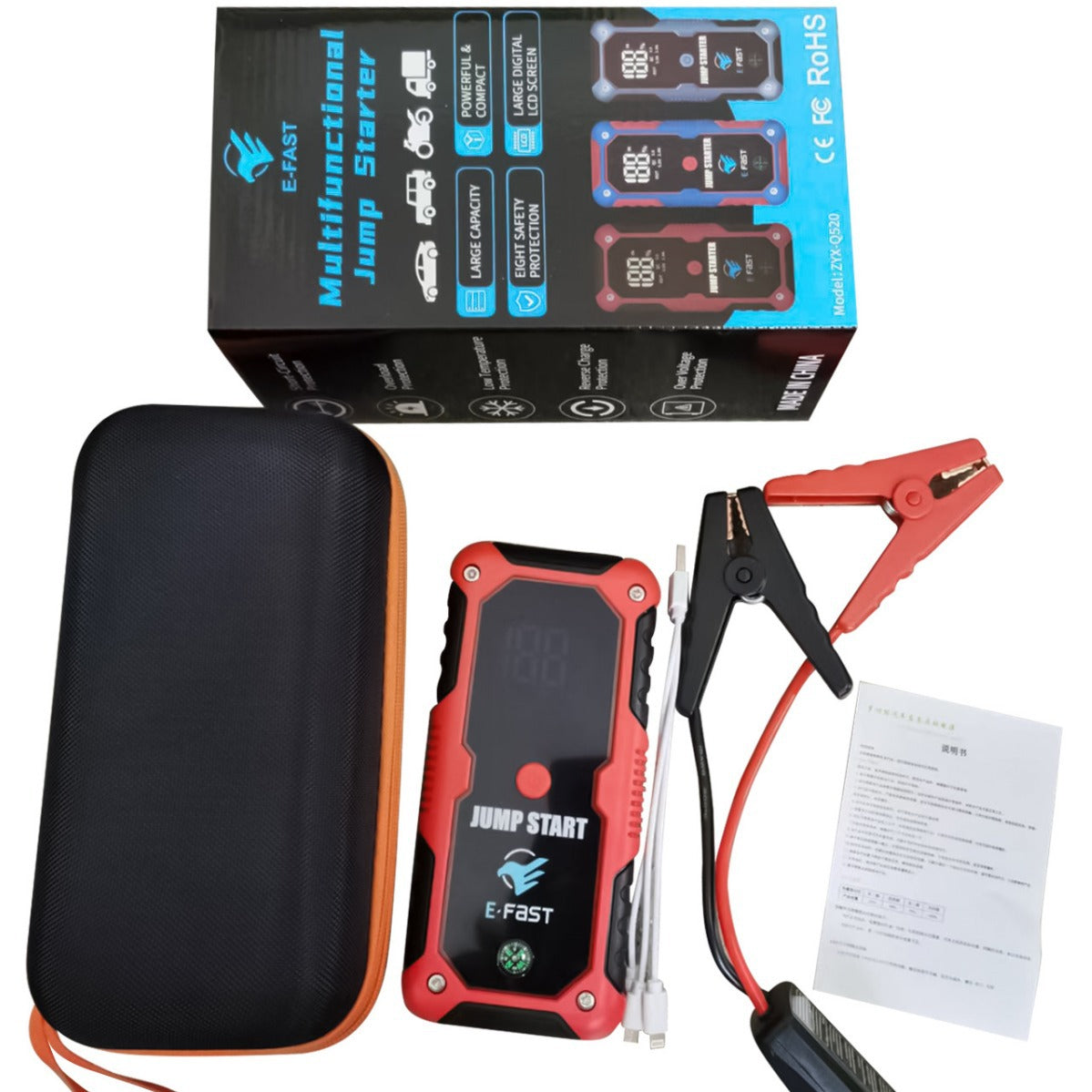 ZYX-Q520 Portable Jump Starter Power Bank 12V